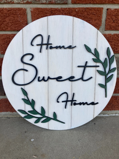 Front Porch Sign - Home Sweet Home - White/Black