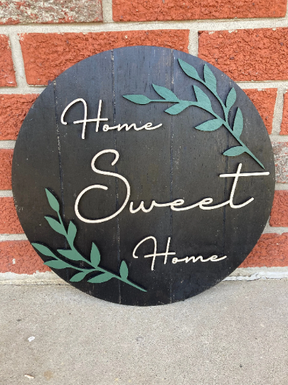 Front Porch Sign - Home Sweet Home - Black/White