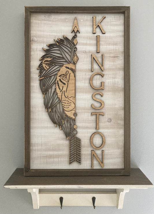 Personalized Baby Name Sign - Lion Design