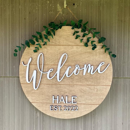 Personalized Front Door Sign - Welcome
